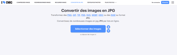Apercu du convertisseur HEIC en JPEG en ligne iLoveIMG