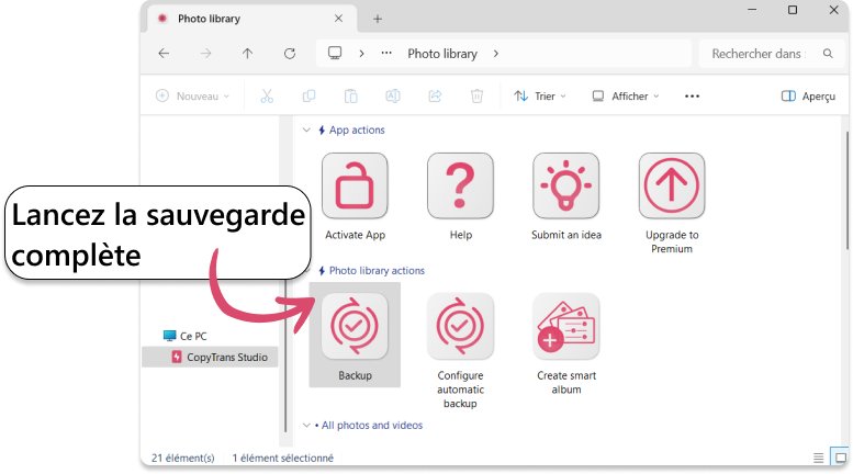 Faire une sauvegarde de la photothèque iPhone sur Windows