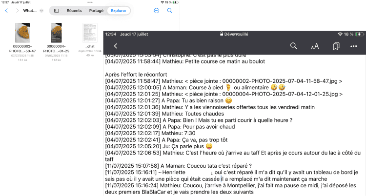 WhatsApp exporte la discussion au format txt