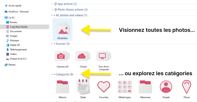 Visionnez toutes les photos ou sélectionnez une catégorie