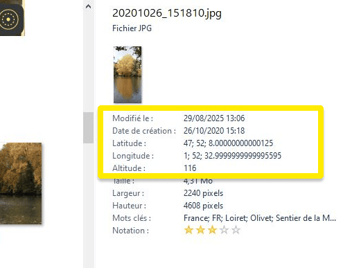 Ouvrez les métadonnées de la photo iPhone dans CopyTrans Studio
