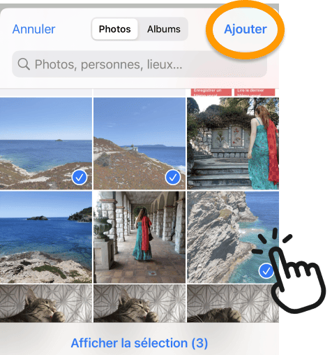 Ajoutez vos photos pour le collage photo iPhone