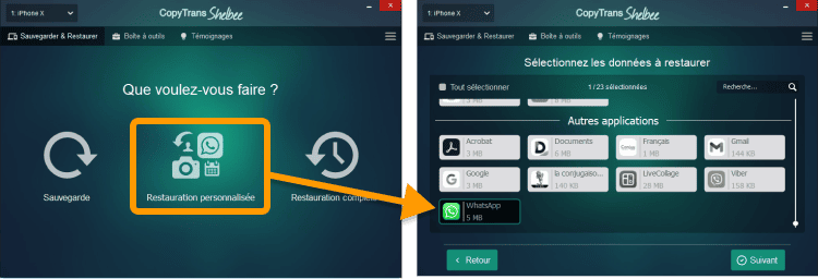 Restaurez les conversations d'un compte supprimé sur l'iPhone