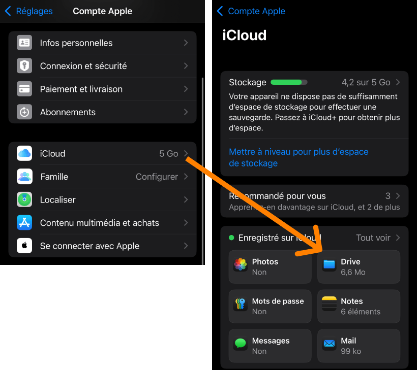 Comment activer iCloud Drive sur l'iPhone