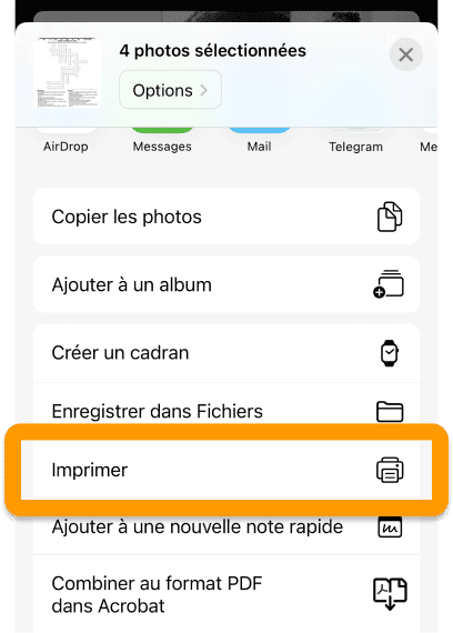Sélectionnez Imprimer